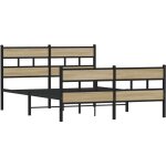 Cadre de lit en m�tal sans matelas ch�ne sonoma 140x190 cm vidaxl