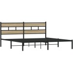 Cadre de lit en m�tal sans matelas ch�ne sonoma 200x200 cm vidaxl