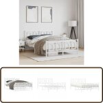Vidaxl - cadre de lit métal sans matelas et pied de lit blanc 140x190 cm - cadre de lit - lit double ... Vidaxl - cadre de lit métal sans matelas et pied de lit blanc 140x190 cm - cadre de lit - lit double ...