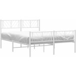 Cadre de lit mtal sans matelas et pied de lit blanc 140x190 cm vidaxl