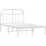 Cadre de lit métal sans matelas et tête de lit blanc 135x190 cm vidaxl Cadre de lit métal sans matelas et tête de lit blanc 135x190 cm vidaxl