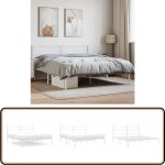 Cadre de lit mtal sans matelas et tte de lit blanc 140x190 cm - cadre de lit metal - lit double - lit ...