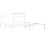 Cadre de lit mtal sans matelas et tte de lit blanc 193x203 cm vidaxl