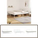 Cadre de lit métal sans matelas et tête de lit blanc 200x200 cm - cadre de lit - lit double - lit metal ... Cadre de lit métal sans matelas et tête de lit blanc 200x200 cm - cadre de lit - lit double - lit metal ...