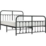 Cadre de lit métal sans matelas avec pied de lit noir 140x190cm vidaxl Cadre de lit métal sans matelas avec pied de lit noir 140x190cm vidaxl