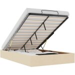 Vidaxl cadre de lit ottoman sans matelas cr�me 120x190 cm tissu