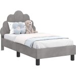 Cadre de lit pour tout - petit avec t�te de lit gris clair vidaxl