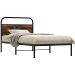 Cadre de lit sans matelas 100x190 cm ch�ne fum� bois ing�nierie vidaxl