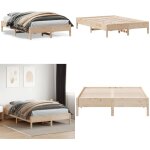 Cadre de lit sans matelas 160x200 cm bois massif de pin - cadre de lit - lit double - bois massif - lit ...