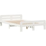 Cadre de lit sans matelas blanc 120x190 cm bois de pin massif vidaxl