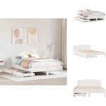 Cadre de lit sans matelas blanc 140x190 cm bois de pin massif - cadre de lit - cadres de lit - meuble ... Cadre de lit sans matelas blanc 140x190 cm bois de pin massif - cadre de lit - cadres de lit - meuble ...