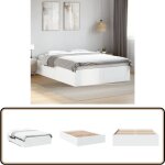 Vidaxl - cadre de lit sans matelas blanc 140x190 cm - cadre de lit - lit double - lit blanc - meuble ... Vidaxl - cadre de lit sans matelas blanc 140x190 cm - cadre de lit - lit double - lit blanc - meuble ...