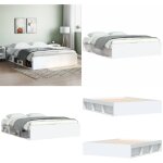 Vidaxl - cadre de lit sans matelas blanc 140x200 cm - cadre de lit - lit double - lit blanc - meuble ... Vidaxl - cadre de lit sans matelas blanc 140x200 cm - cadre de lit - lit double - lit blanc - meuble ...