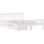 Cadre de lit sans matelas blanc 160x200 cm bois de pin massif vidaxl Cadre de lit sans matelas blanc 160x200 cm bois de pin massif vidaxl