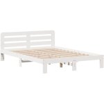 Cadre de lit sans matelas blanc 160x200 cm bois de pin massif vidaxl Cadre de lit sans matelas blanc 160x200 cm bois de pin massif vidaxl