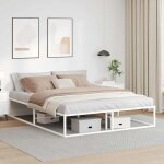 Cadre de lit sans matelas blanc 160x200 cm m�tal vidaxl