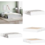 Cadre de lit sans matelas blanc 180x200 cm - cadre de lit - lit double - lit super king size - meuble ...