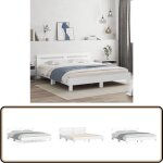 Cadre de lit sans matelas blanc 180x200 cm - cadre de lit - lit double - lit blanc - meuble chambre - ... Cadre de lit sans matelas blanc 180x200 cm - cadre de lit - lit double - lit blanc - meuble chambre - ...