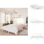 Vidaxl - cadre de lit sans matelas blanc bois de pin massif - cadre de lit - lit double - lit en bois ... Vidaxl - cadre de lit sans matelas blanc bois de pin massif - cadre de lit - lit double - lit en bois ...