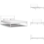 Cadre de lit sans matelas blanc métal 120x200 cm - lit double - cadre de lit - lit en métal - lit blanc ... Cadre de lit sans matelas blanc métal 120x200 cm - lit double - cadre de lit - lit en métal - lit blanc ...