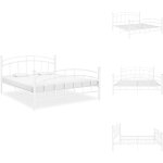 Vidaxl - cadre de lit sans matelas blanc mtal 140x200 cm - cadre de lit - lit metal - lit double - sommier ...