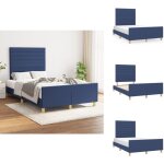Cadre de lit sans matelas bleu 120x190 cm tissu - cadre de lit - lit avec têted'appui - literie - meubles ... Cadre de lit sans matelas bleu 120x190 cm tissu - cadre de lit - lit avec têted'appui - literie - meubles ...