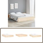 Vidaxl - cadre de lit sans matelas bois massif 140x190 cm - cadre de lit - lit double - bois massif - ...