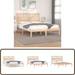 Cadre de lit sans matelas bois massif 200x200 cm - cadre de lit - lit double - bois massif - chambre ...