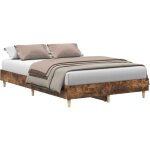 Cadre de lit sans matelas chne fum 120x190 cm bois ingnierie vidaxl