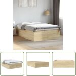 The living store - cadre de lit sans matelas chne sonoma 120x190 cm - cadre de lit - lit double - lit ...