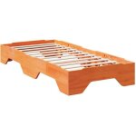 Cadre de lit sans matelas empilable cire marron 75x190 cm vidaxl