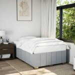 Cadre de lit sans matelas gris clair 120x190 cm tissu vidaxl