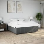 Cadre de lit sans matelas gris fonc� 200x200 cm tissu vidaxl