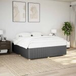 Cadre de lit sans matelas gris fonc� 200x200 cm tissu vidaxl