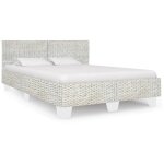Torana - cadre de lit sans matelas gris rotin naturel 140x200 cm