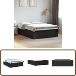 Cadre de lit sans matelas noir 160x200 cm - cadre de lit - lit double - lit en bois - meuble chambre ... Cadre de lit sans matelas noir 160x200 cm - cadre de lit - lit double - lit en bois - meuble chambre ...