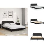 Cadre de lit sans matelas noir et blanc 140x190 cm similicuir - lit double - cadre de lit - literie - ...