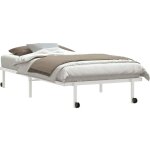 Cadre de lit sans matelas pliable blanc 107x203 cm acier vidaxl Cadre de lit sans matelas pliable blanc 107x203 cm acier vidaxl