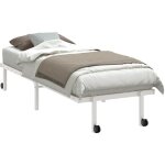 Cadre de lit sans matelas pliable blanc 75x190 cm acier vidaxl Cadre de lit sans matelas pliable blanc 75x190 cm acier vidaxl