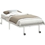 Cadre de lit sans matelas pliable blanc 90x200 cm acier vidaxl Cadre de lit sans matelas pliable blanc 90x200 cm acier vidaxl