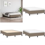 Cadre de lit sans matelas taupe 140x190 cm tissu - cadre de lit - lit double - literie - meuble chambre ...
