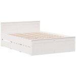 Cadre de lit sans matelas avec t�te de lit blanc 140x190 cm pin vidaxl