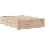Cadre de lit sans matelas avec tiroirs 140x190 cm bois de pin vidaxl Cadre de lit sans matelas avec tiroirs 140x190 cm bois de pin vidaxl