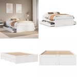 Cadre de lit sans matelas avec tiroirs 140x190 cm bois de pin - vidaxl Cadre de lit sans matelas avec tiroirs 140x190 cm bois de pin - vidaxl