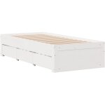 Cadre de lit sans matelas avec tiroirs 90x190 cm bois de pin vidaxl