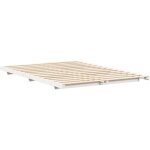 Cadre de lit sur�lev� blanc 140 x 210 cm bois massif en pin vidaxl