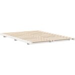 Cadre de lit sur�lev� blanc 160 x 210 cm bois massif en pin vidaxl