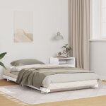 Cadre de lit sur�lev� blanc 80 x 220 cm bois massif en pin vidaxl