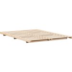 Cadre de lit surélevé marron 140 x 210 cm bois massif en pin vidaxl Cadre de lit surélevé marron 140 x 210 cm bois massif en pin vidaxl