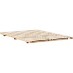Cadre de lit sur�lev� marron 160 x 210 cm bois massif en pin vidaxl